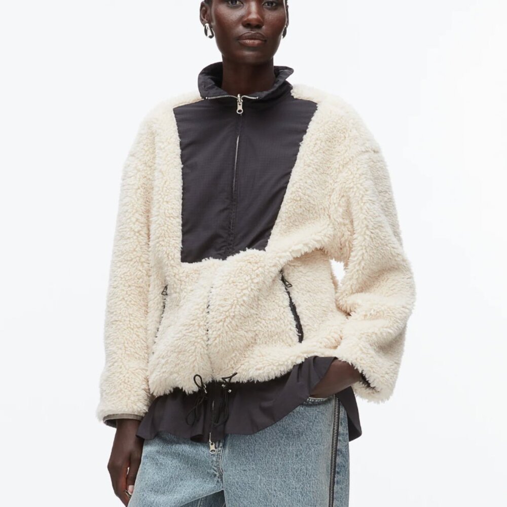 Phillip Lim Flounce Hem Sherpa Jacket